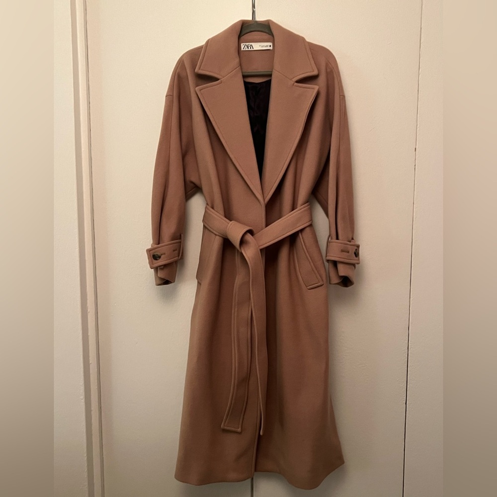 SOLD Camel Wool Wrap Coat